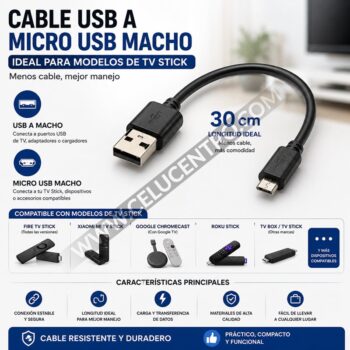 CABLE MICRO USB 30 CM